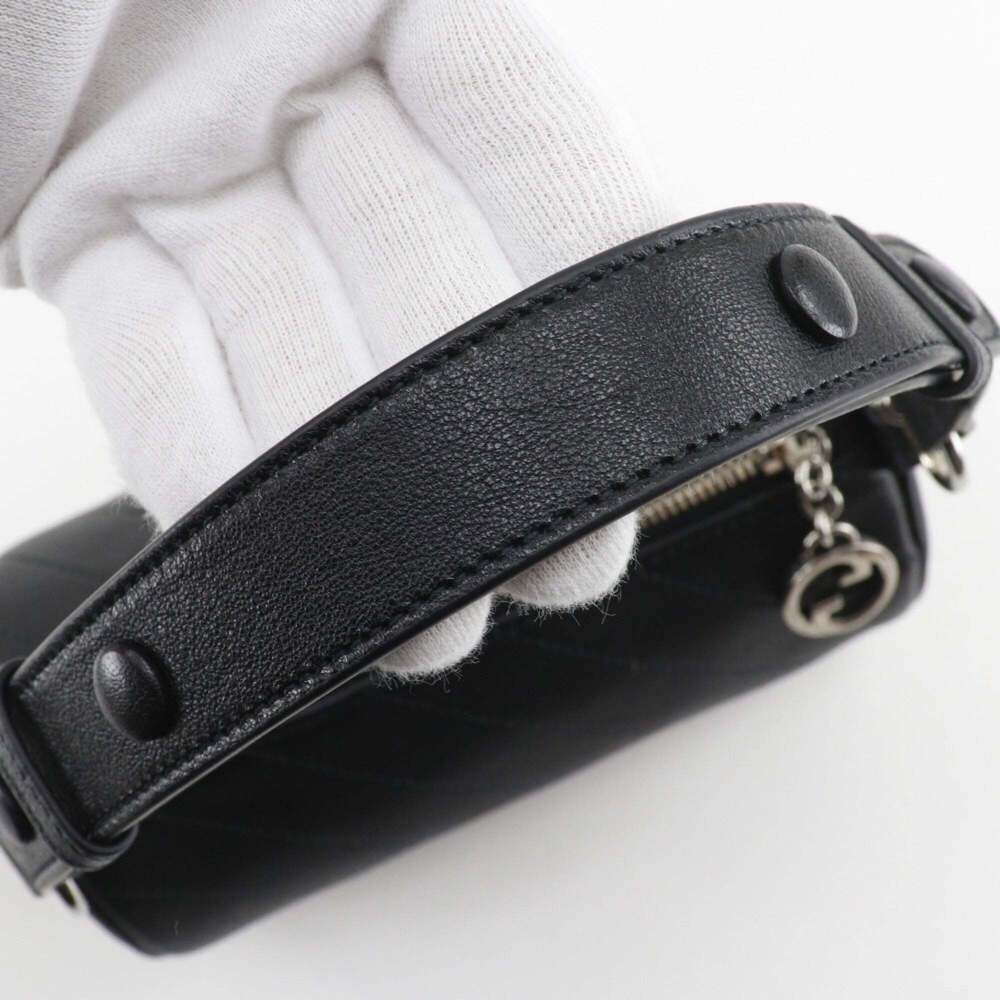 GUCCI Authentic Black Leather Shoulder Bag - Picture 5 of 16